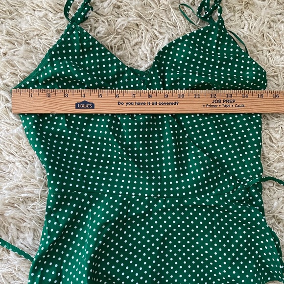 NWOT! Love Stitch Green Polka Dot Wrap Tank, S - Picture 11 of 11